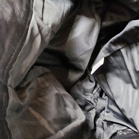 Vintage High Waist Black Leather Pant Pleated Front Taper Leg Lined Waist 28.5" - Picture 12 of 16